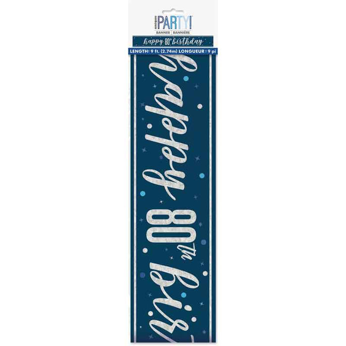 Banner 80th Birthday navy