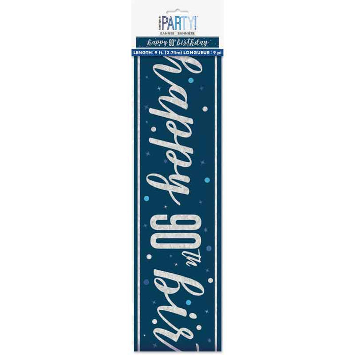 Banner 90th Birthday navy