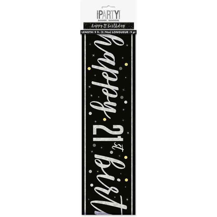 Banner 21st Birthday Black