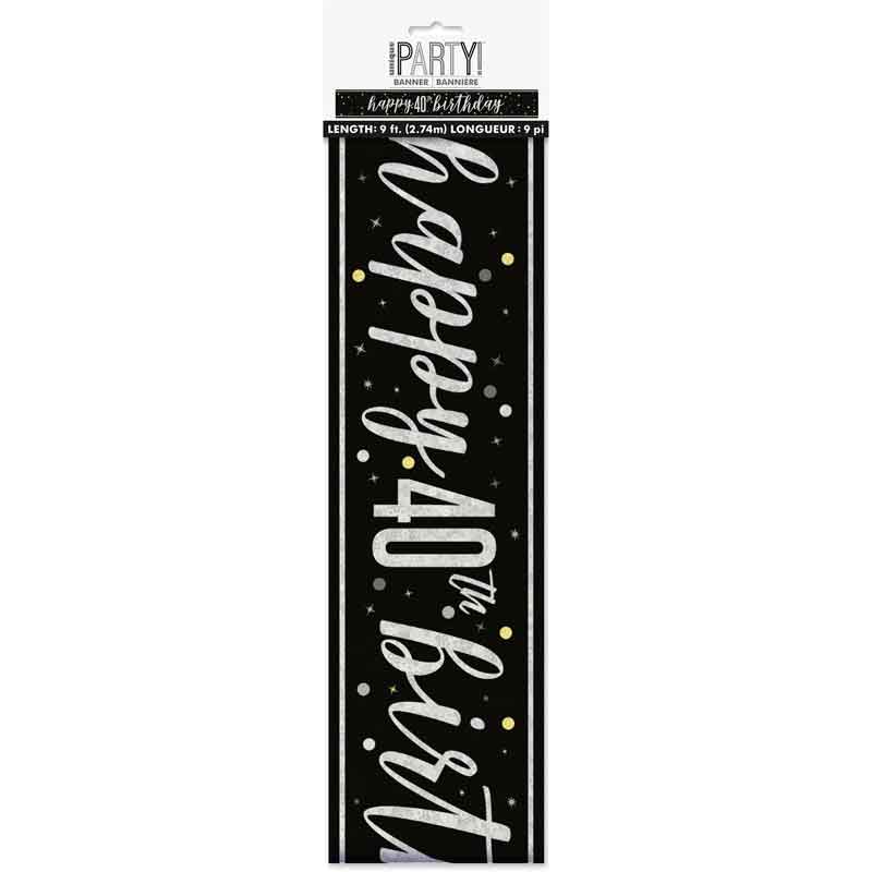 Banner 40th black silver
