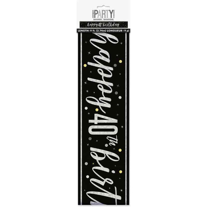 Banner 40th black silver