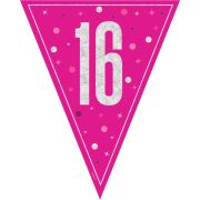 Banner Cerise Flag pink silver 16