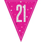 Banner Cerise Flag 21 pink silver