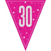 Banner 30 Cerise Flag pink silver