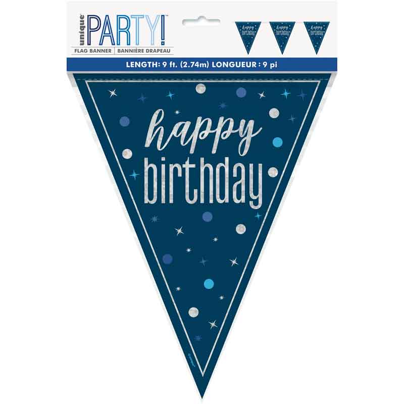 Happy Birthday Navy Flag Banner