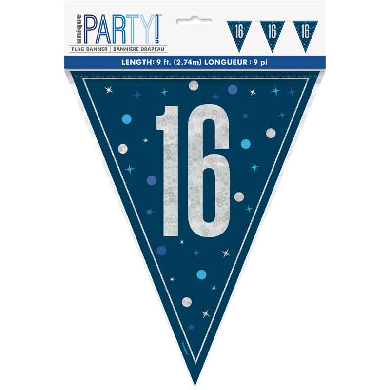 Banner Navy silver 16 Flag