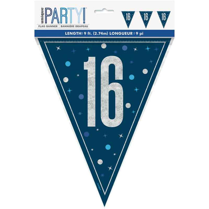 Banner Navy silver 16 Flag