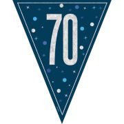 Flag Banner 70th Birthday Navy Flag