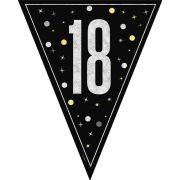18th Birthday Flag Banner Black silver