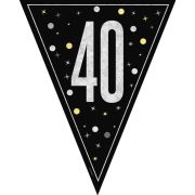 Banner 40th Birthday black silver