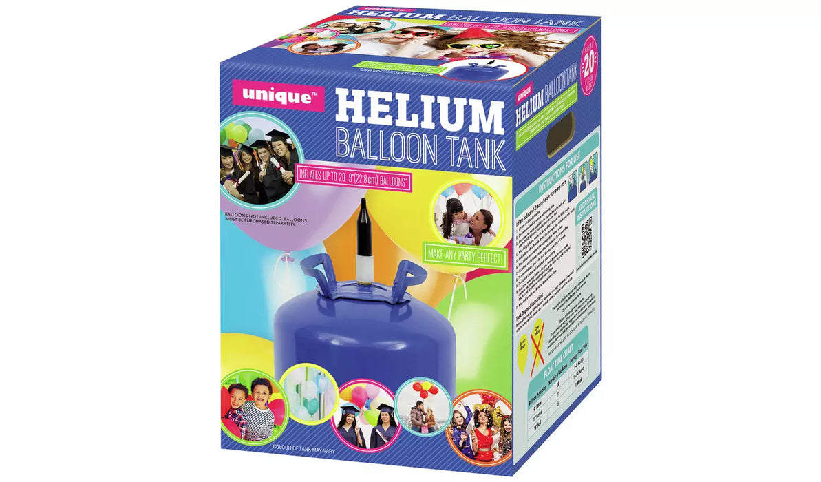 Helium Balloon Cylinder Gas Tank Party Canister - 20 or 30 or 50 Fill Up