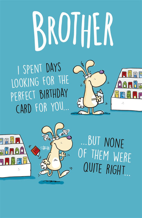 Hanson White | Birthday Card Brother | Humorous Design | With Envelope