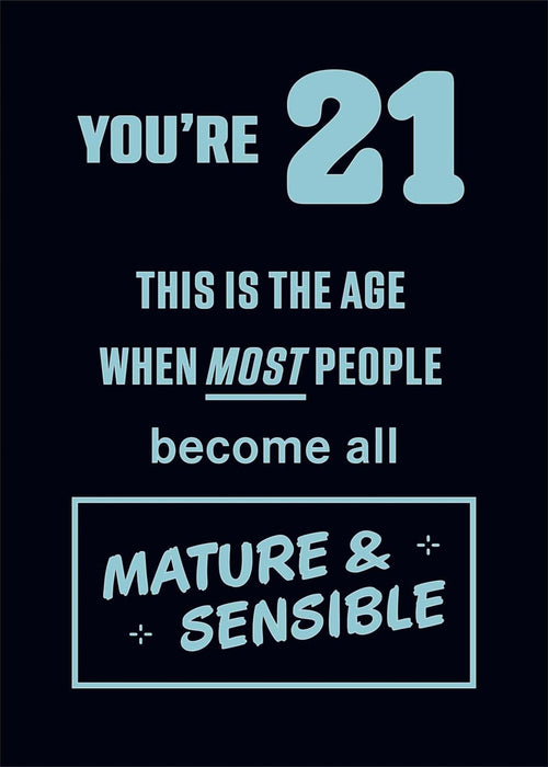 Hanson White | 21st Birthday Card | Humorous Design | With Envelope