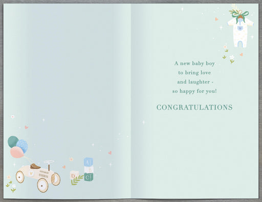 New Baby Card Baby Boy - back