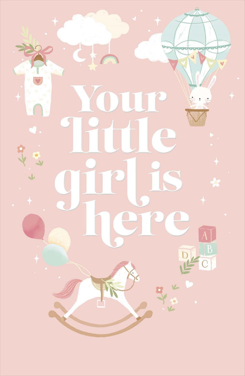 Gibson | New Baby Card Baby Girl | Conventional Design | With Envelope