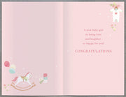New Baby Card Baby Girl - back