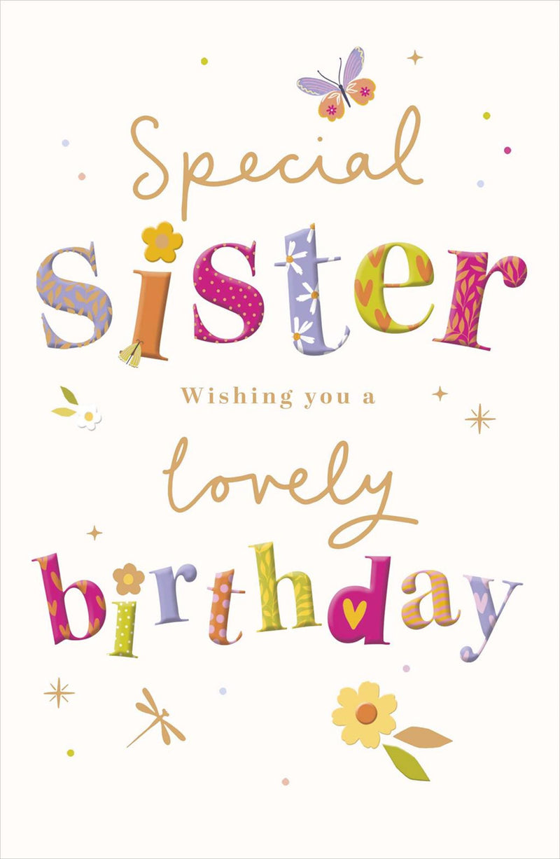 Gibson | Birthday Card Sister | Conventional Design | With Envelope
