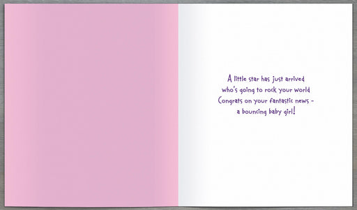New Baby Card Baby Girl - back