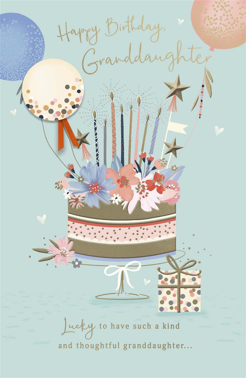 Gibson | Birthday Card Granddaughter | Conventional Design | With Envelope