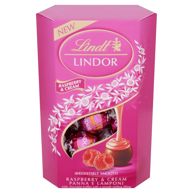 Lindt Lindor Raspberry & Cream Truffles Box 200g