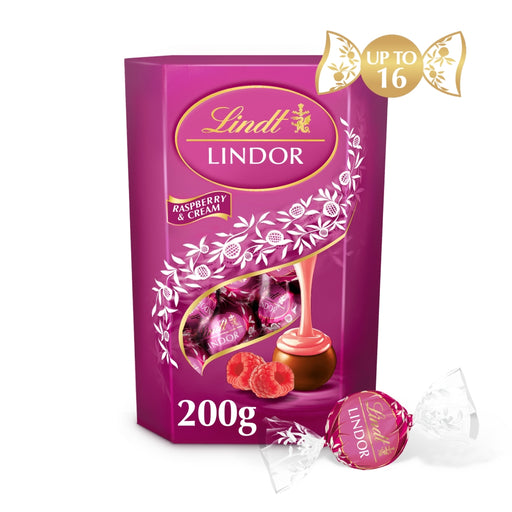 Lindt Lindor Raspberry & Cream Truffles Box 200g