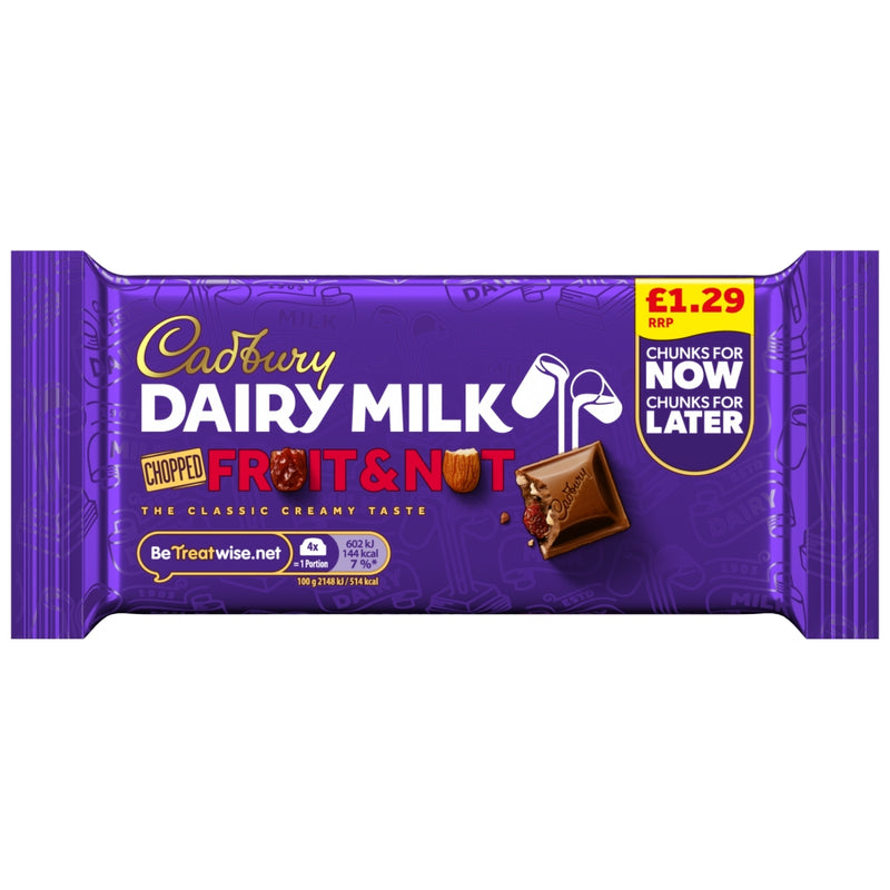 Cadbury Dairy Milk Fruit & Nut Chocolate Bar 56g
