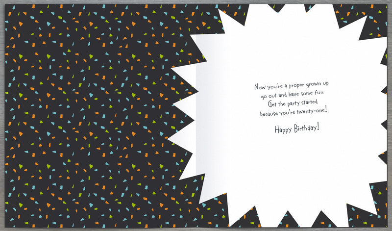 21st Birthday Card - back