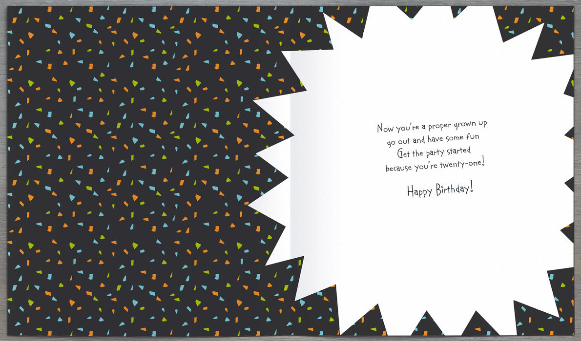 21st Birthday Card - back
