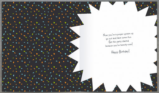 21st Birthday Card - back