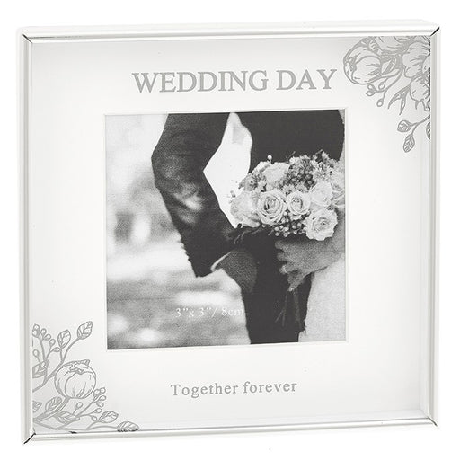Mirror Floral Frame 3" x 3" Wedding Day