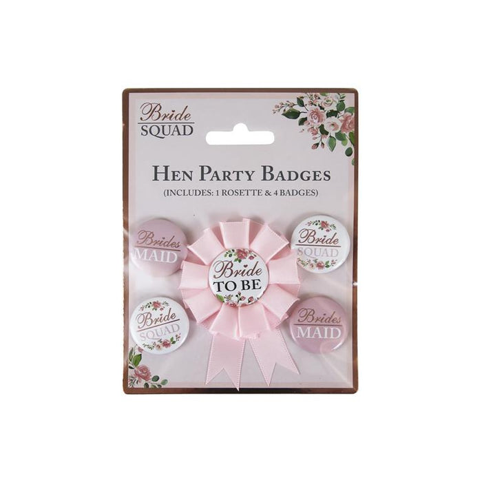 Bride Squad Party Hen Girls Night Badges (Pack of 5)