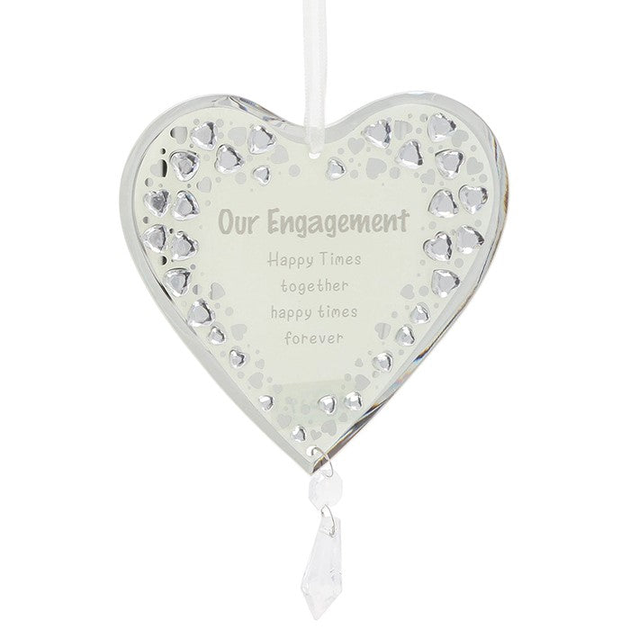 Mirror Crystal Hanging Heart Engaged