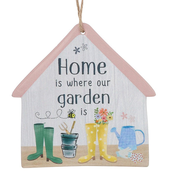 Happy Garden Hanging Plaque Home
