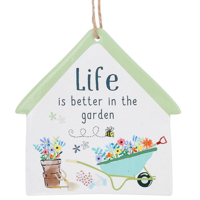 Happy Garden Hanging Plaque Life
