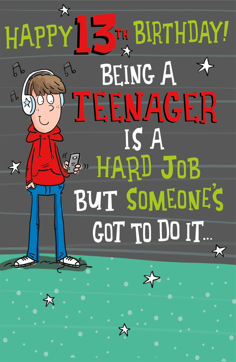 Giggles | Birthday Card Young Adult 13th Boy Hum | Happy Birthday Gifts | With Envelope