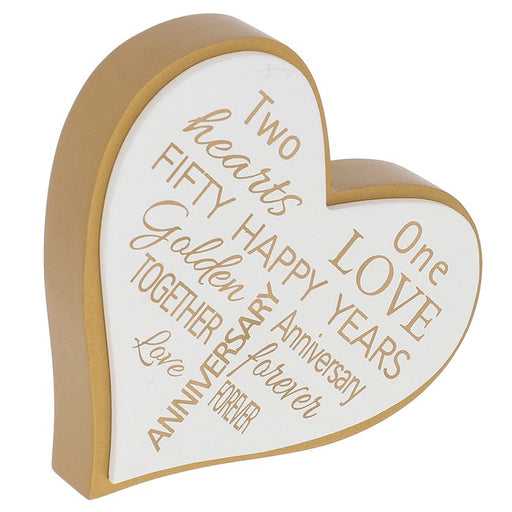 Loving Words Heart Plaque 50th Anniversary