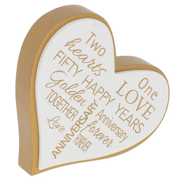 Loving Words Heart Plaque 50th Anniversary