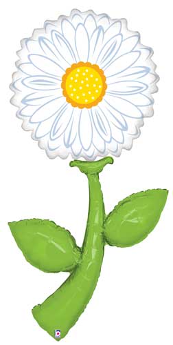 Flower White Daisy Fresh Picks SuperShape Foil Balloon (Optional Helium Inflation)
