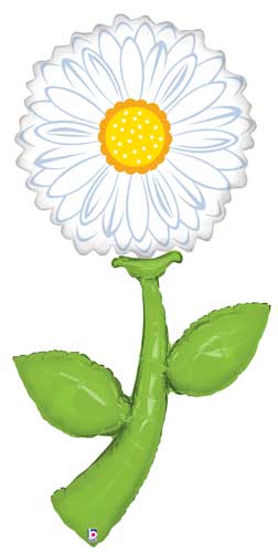 Flower White Daisy Fresh Picks SuperShape Foil Balloon (Optional Helium Inflation)