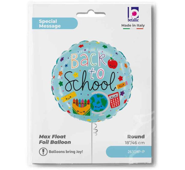 Back To School Celebration 18" Foil Helium Balloon (Optional Helium Inflation)