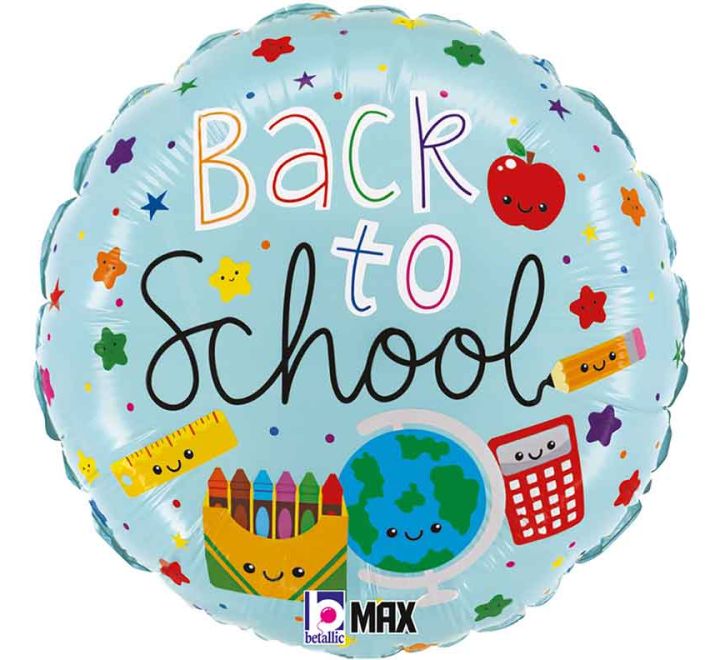 Back To School Celebration 18" Foil Helium Balloon (Optional Helium Inflation)