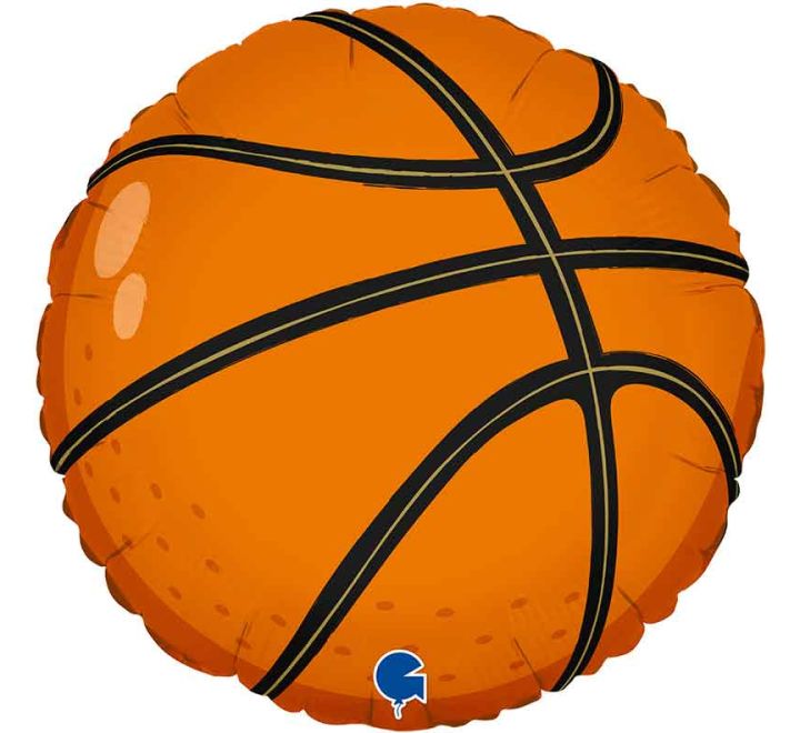 Basketball 18" Foil Helium Balloon (Optional Helium Inflation)