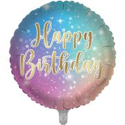 Multicolour Happy Birthday 18" Foil Balloon (Optional Helium Inflation)