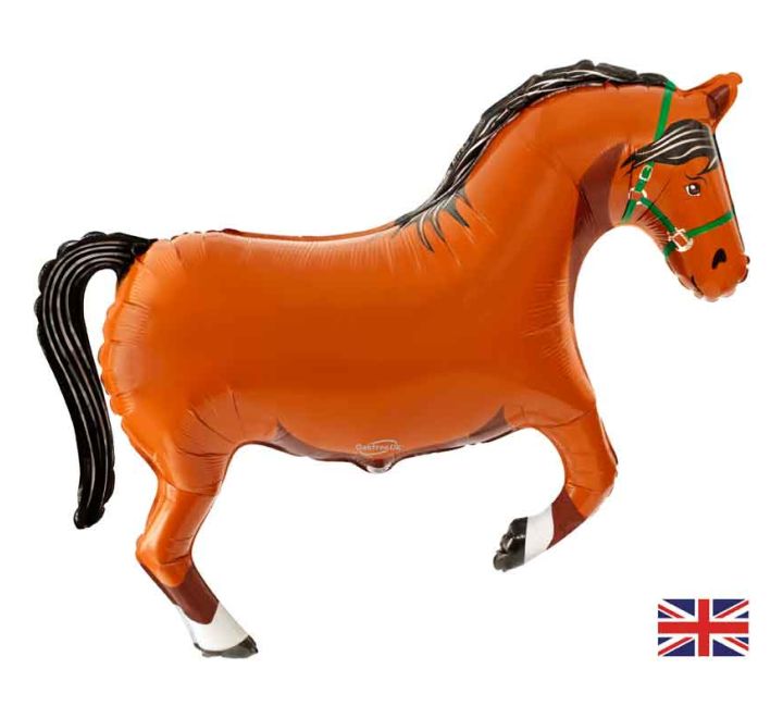 Brown Horse Supersize Helium Filled Balloon - 43" Foil (Optional Helium Inflation)