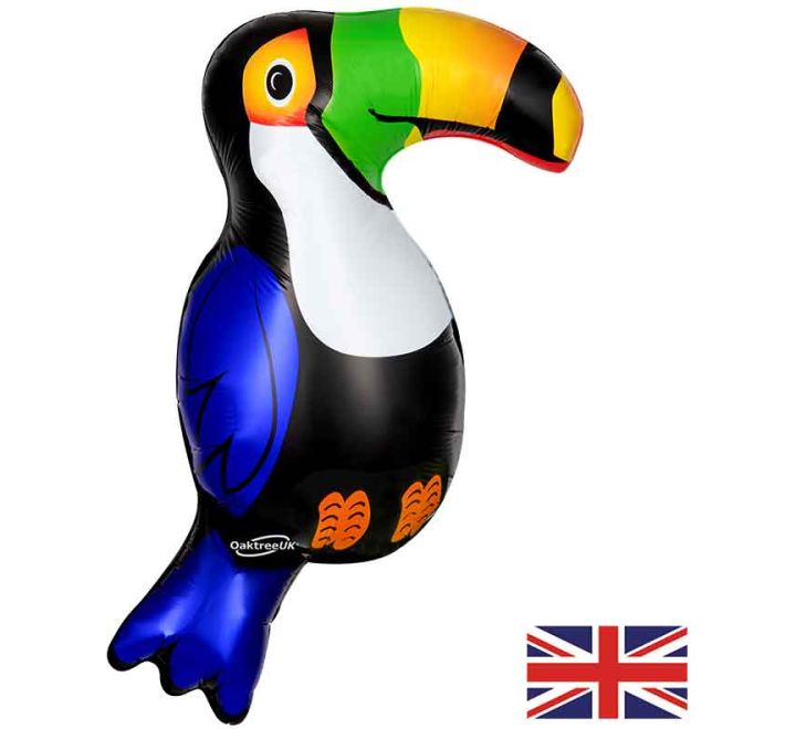 Toucan Bird Large Foil Balloons 36" (Optional Helium Inflation)