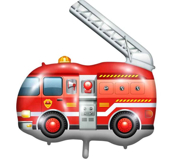 Fire Truck Supersize Helium Filled Balloon - 40" Foil (Optional Helium Inflation)