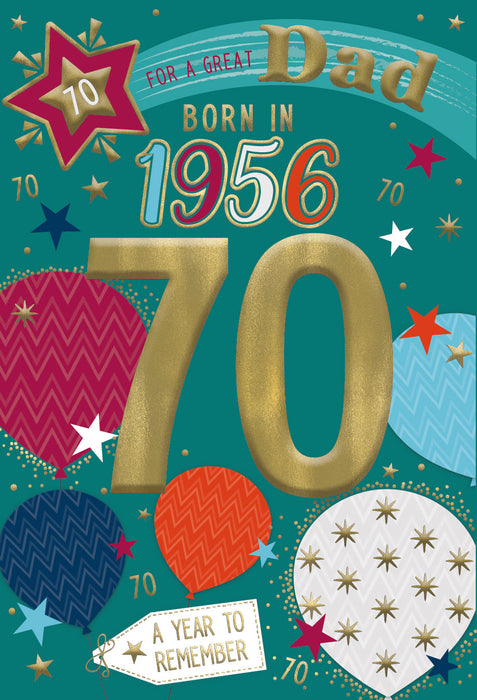 1956 Happy 70th Birthday Dad From The Year You Were Born