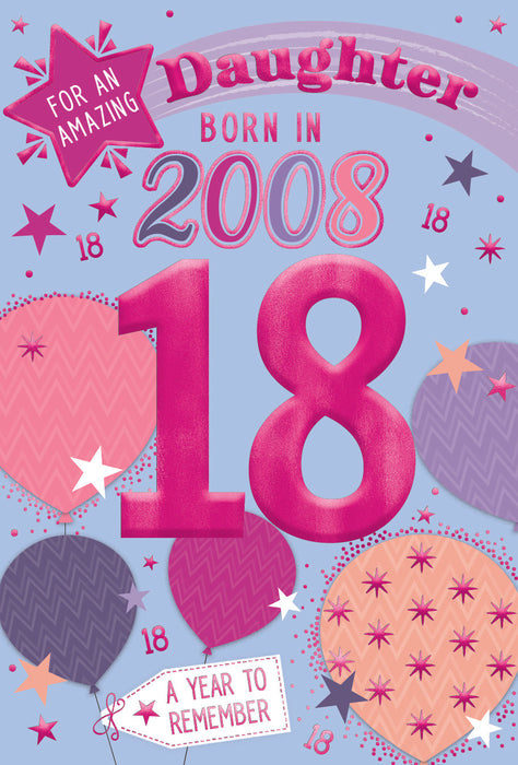 2008 Happy 18th Birthday Daughter From The Year You Were Born