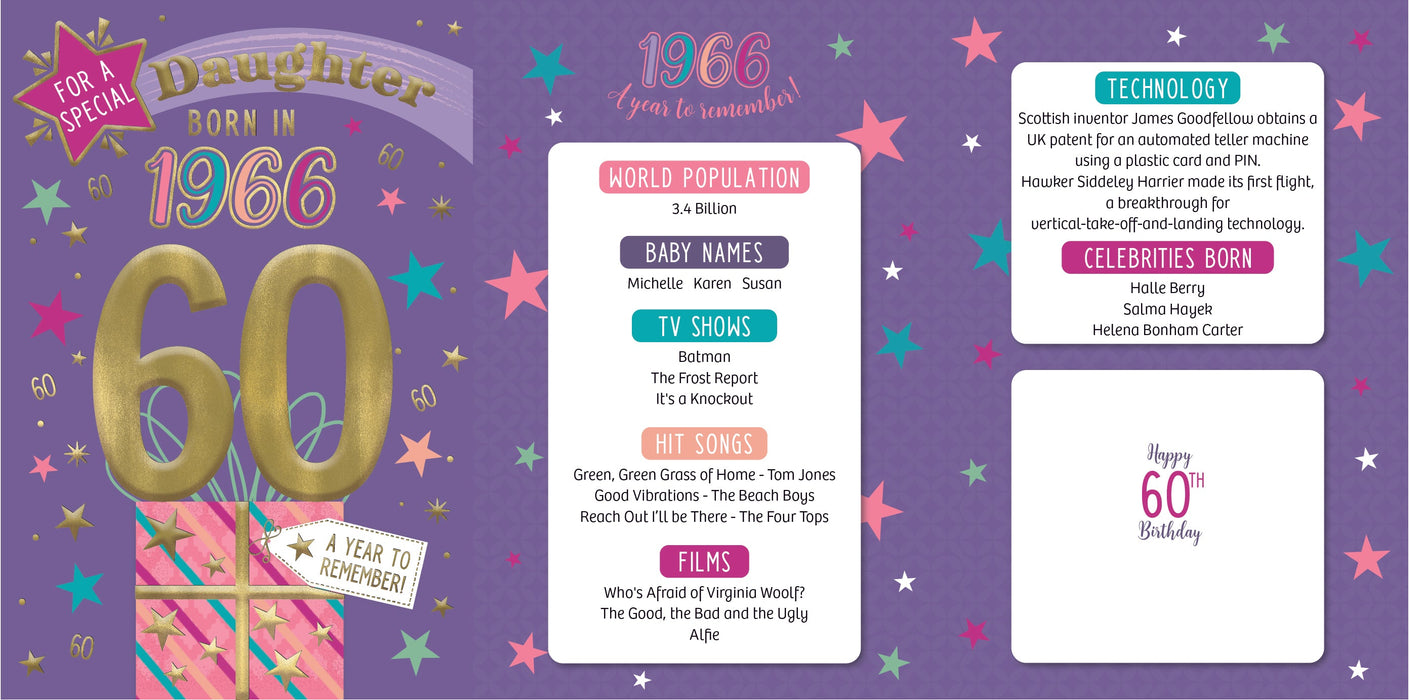 1966 Happy 60th Birthday Daughter From The Year You Were Born