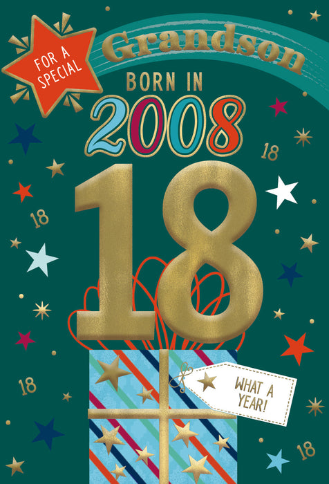 2008 Happy 18th Birthday Grandson From The Year You Were Born